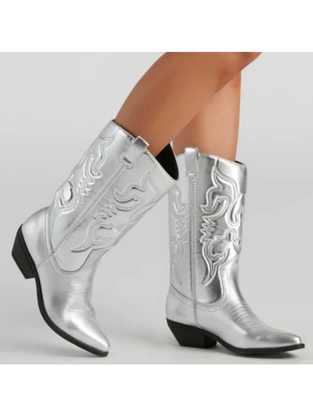 Soda Silver Western Mid-Calf Cowboy Boots for Women cowgirl boots size 8 EUC